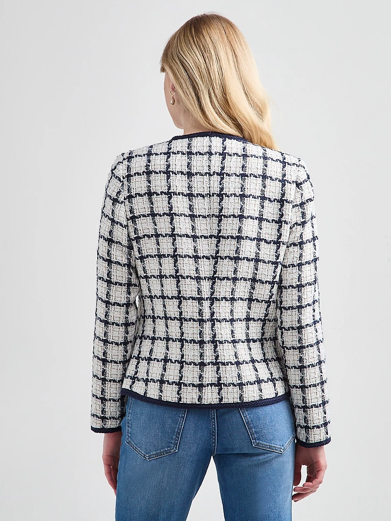 Boucle Braided Trim Blazer
