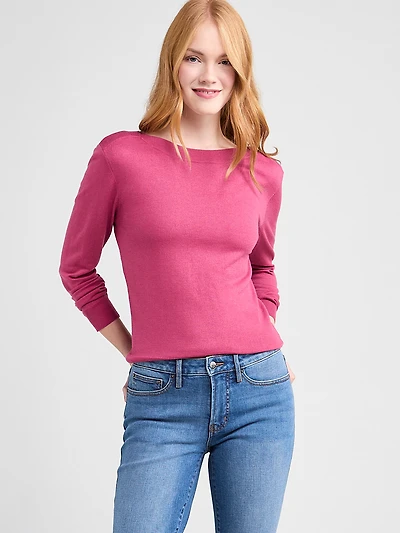 Cashmere Blend Boat Neck Pullover