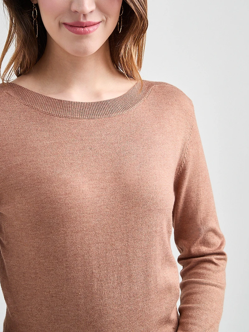 Cashmere-Blend Boatneck Pullover