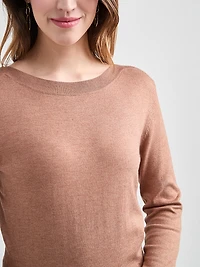 Cashmere-Blend Boatneck Pullover