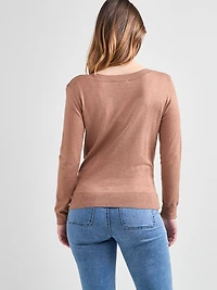 Cashmere-Blend Boatneck Pullover