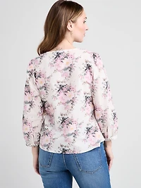Cotton Blouse with 3/4 Sleeves