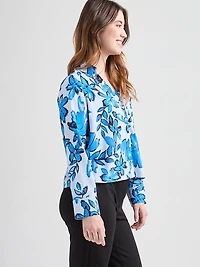 Long Sleeve Crop Collar Blouse