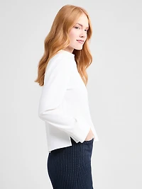 Long Sleeve Crop-Collar Blouse