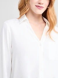 Long Sleeve Crop-Collar Blouse
