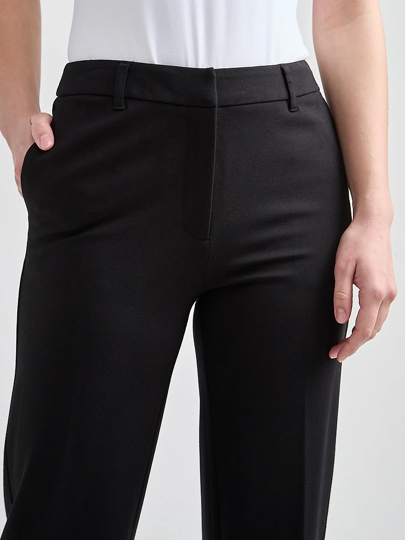 Mid Rise Ponte Straight Pant Black