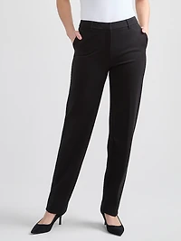 Mid Rise Ponte Straight Pant Black