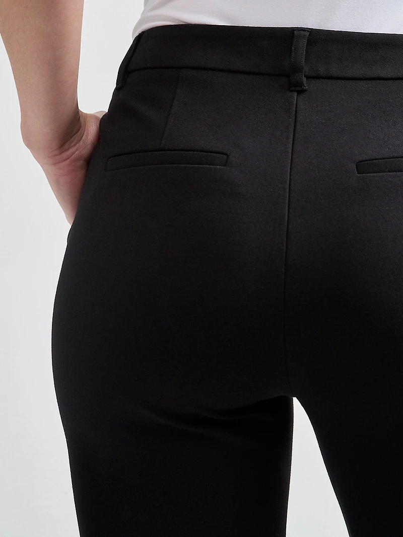 Mid Rise Ponte Straight Pant Black