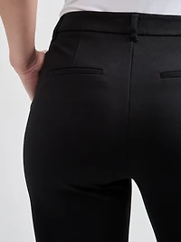 Mid Rise Ponte Straight Pant Black