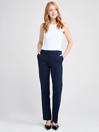 Mid Rise Ponte Straight Pant Navy
