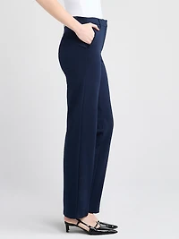 Mid Rise Ponte Straight Pant Navy