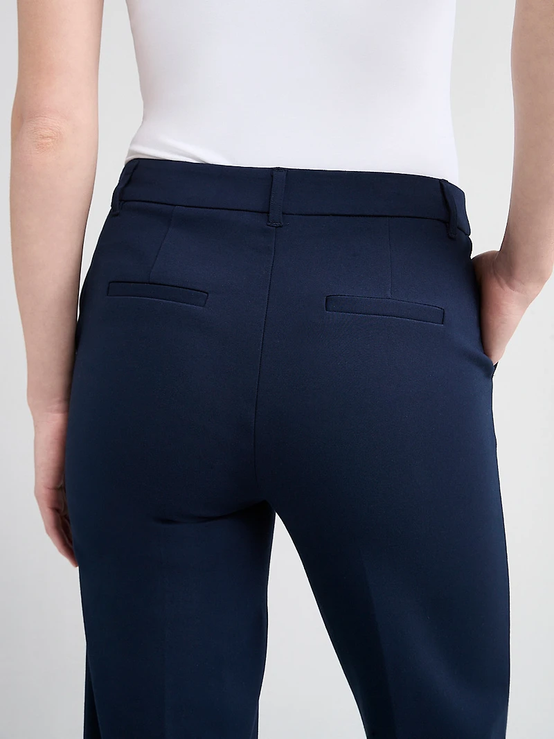 Mid Rise Ponte Straight Pant Navy