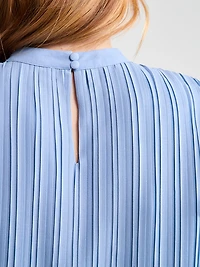 Pleated Blouse with Flutter Sleeves