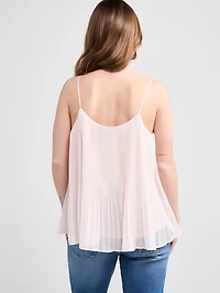 Release Pleat Lace Trim Top