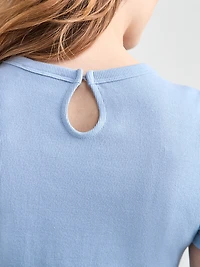 Short-Sleeved T-Shirt with Pearl Detail