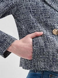 Tweed Double-Breasted Short Jacket