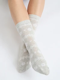 Crew Socks Beige Argyle