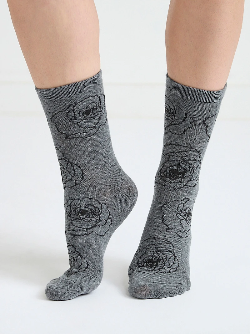 Crew Socks Beige Argyle