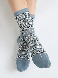 Crew Socks Beige Argyle