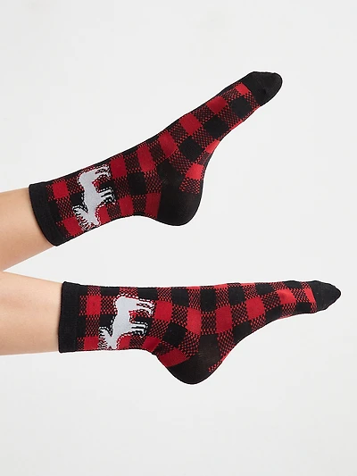 Crew Socks Red Plaid