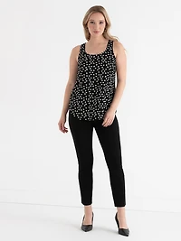 Lyla Textured Essential Tank Black with White Hearts