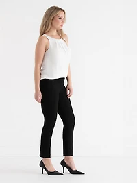Paulina Pleat Neck Sleeveless Blouse Blanc de