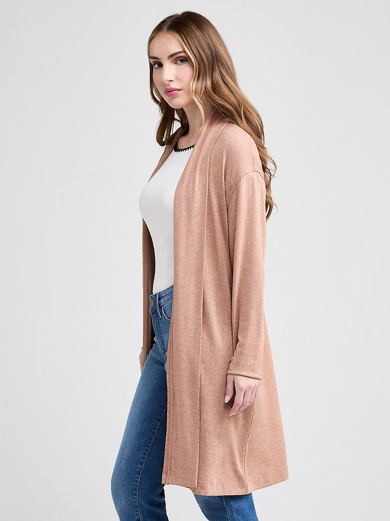 Long Sleeve Duster Cardigan Cognac Melange