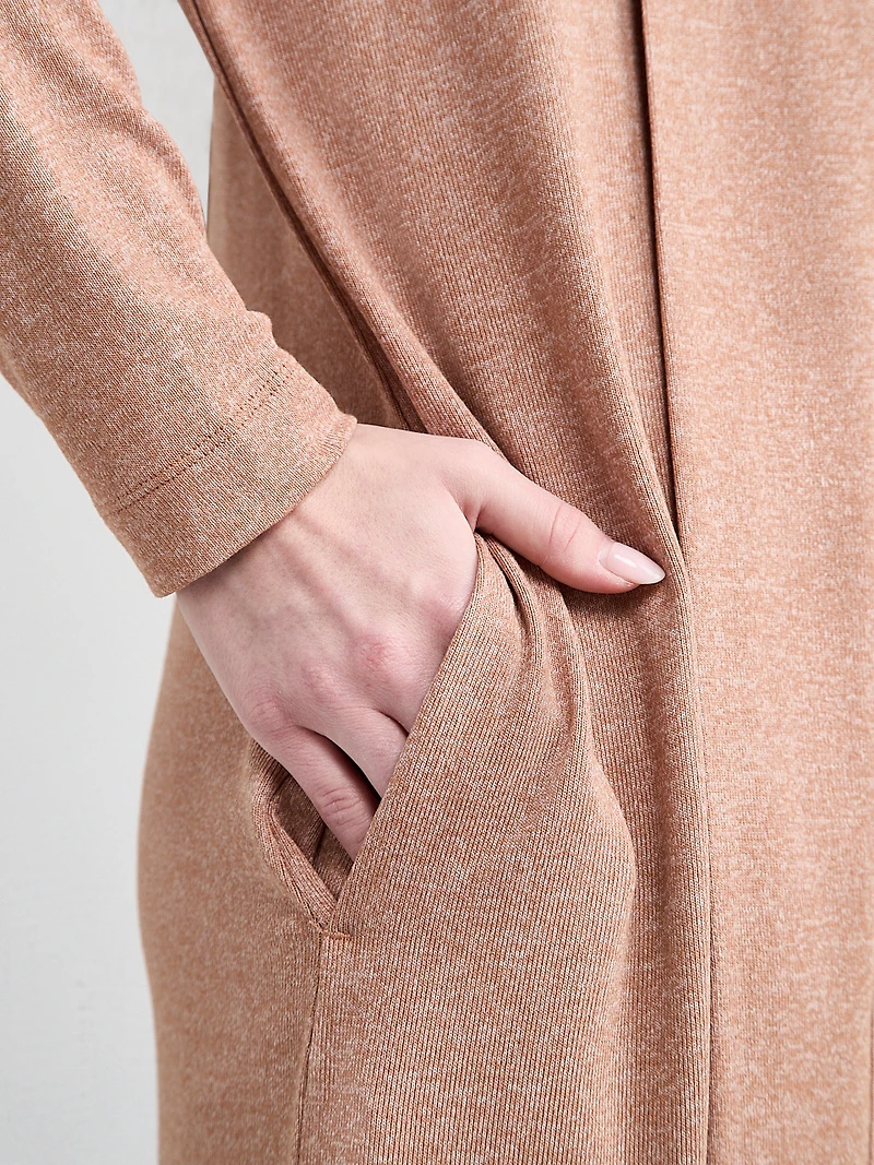 Long Sleeve Duster Cardigan Cognac Melange