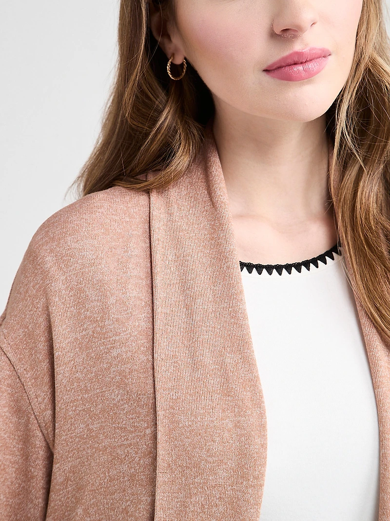Long Sleeve Duster Cardigan Cognac Melange