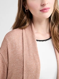 Long Sleeve Duster Cardigan Cognac Melange