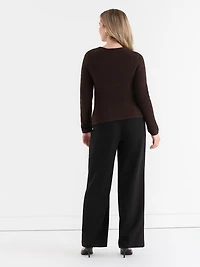 Novelty Button Down Cardigan Coffee Bean