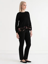 Fooler Sweater Black with Floral