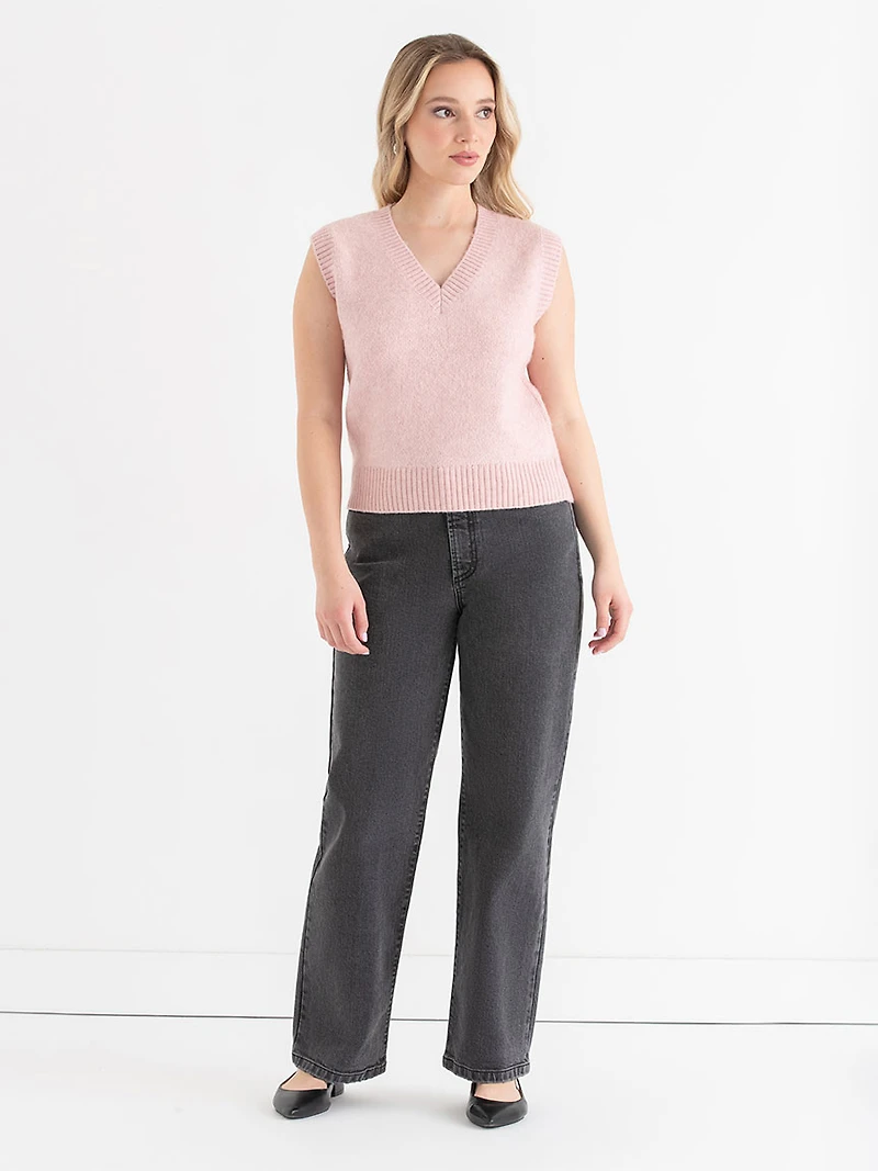 V-Neck Sweater Vest Lilas