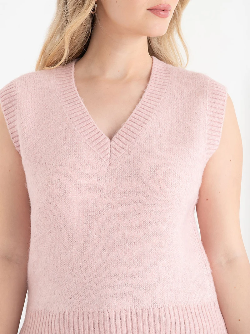 V-Neck Sweater Vest Lilas