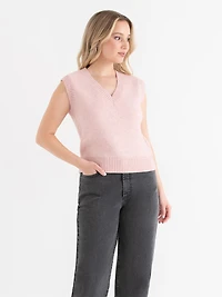 V-Neck Sweater Vest Lilas