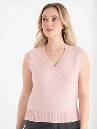 V-Neck Sweater Vest Lilas