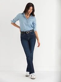 Stevie High Rise Straight Leg Jeans Deep Atlantic