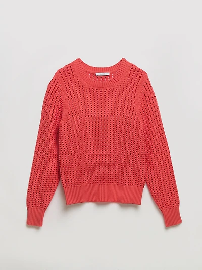 Long Sleeve Crochet Sweater Duberry