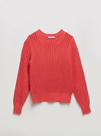 Long Sleeve Crochet Sweater Duberry