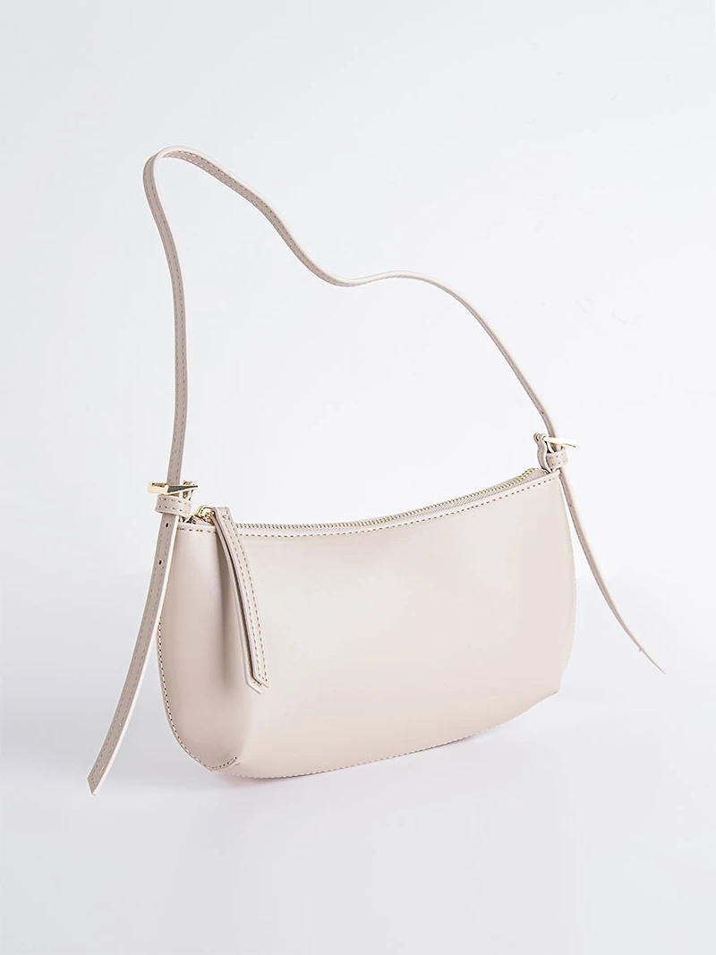 Sleek Shoulder Bag in Pumice Stone