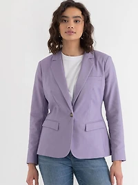 Single Button Cotton Sateen Blazer Orchid Petal