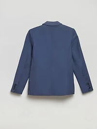 Single Button Cotton Sateen Blazer Crown Blue