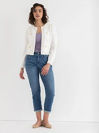 Boucle Sweater Jacket Lucent White