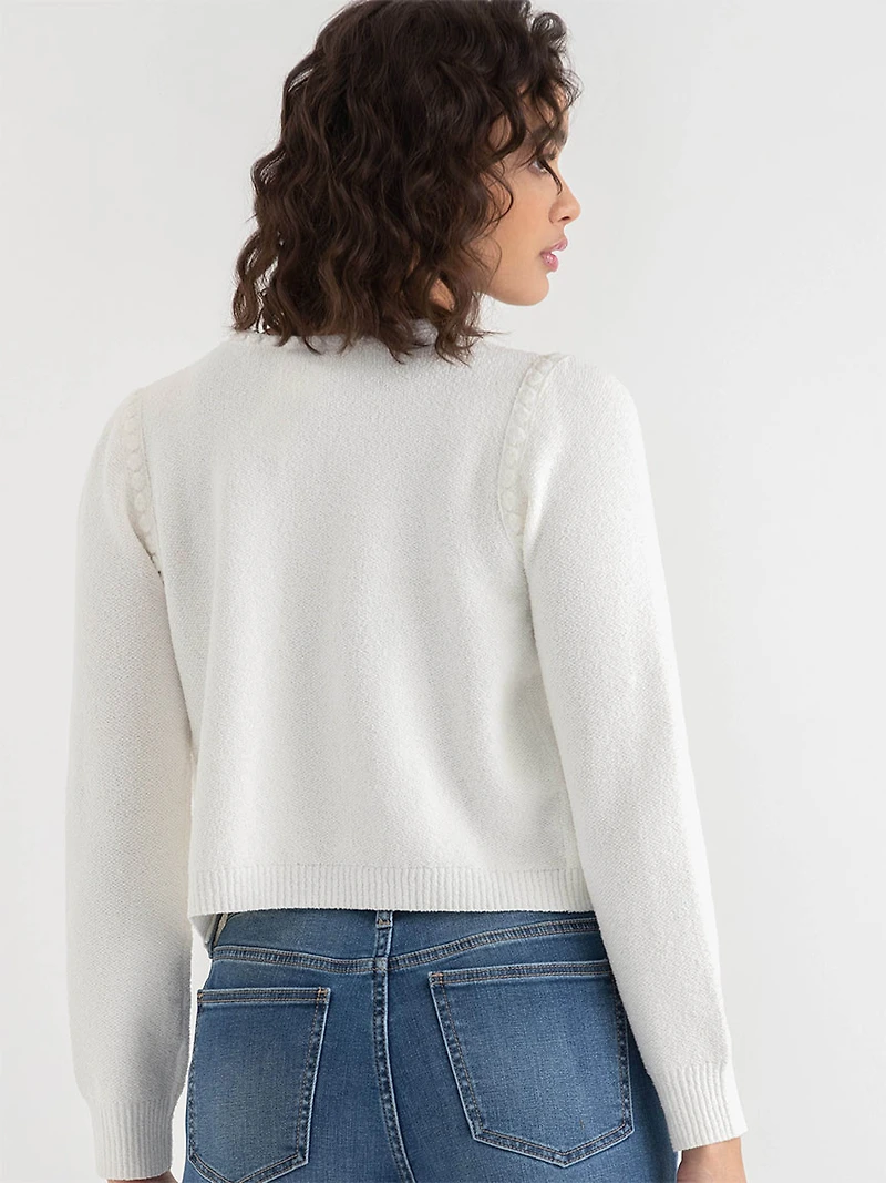 Boucle Sweater Jacket Lucent White
