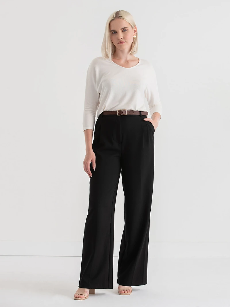 Easy V-Neck Hacci Knit Top Sugar Swizzle