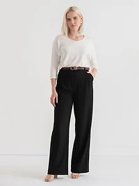 Easy V-Neck Hacci Knit Top Sugar Swizzle