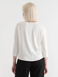 Easy V-Neck Hacci Knit Top Sugar Swizzle