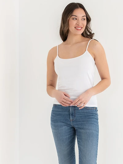 Cotton Strappy Cami White