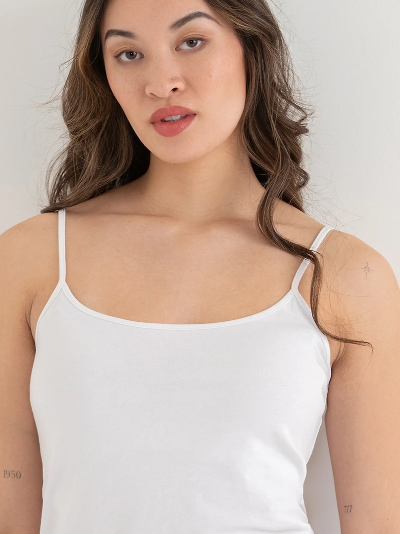 Cotton Strappy Cami White