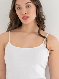 Cotton Strappy Cami White
